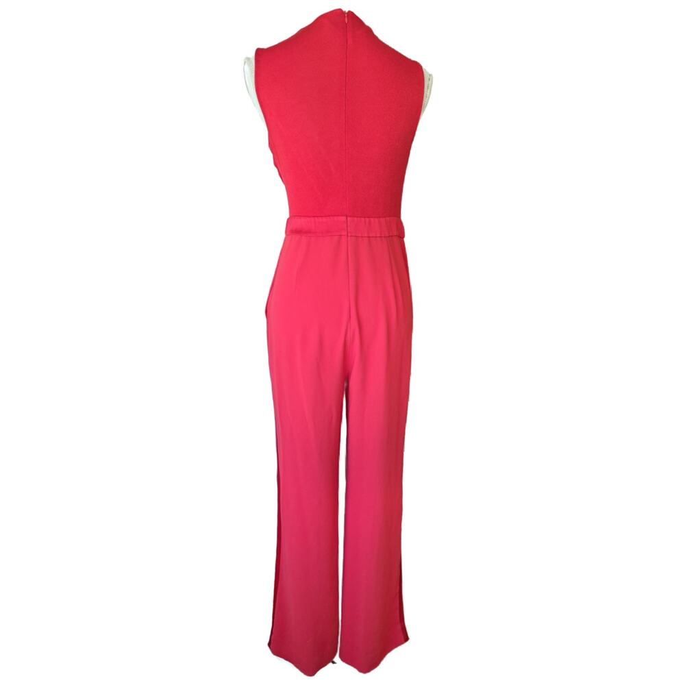 Diane Von Furstenberg Red Plunge V-Neck Jumpsuit - Picture 7 of 13